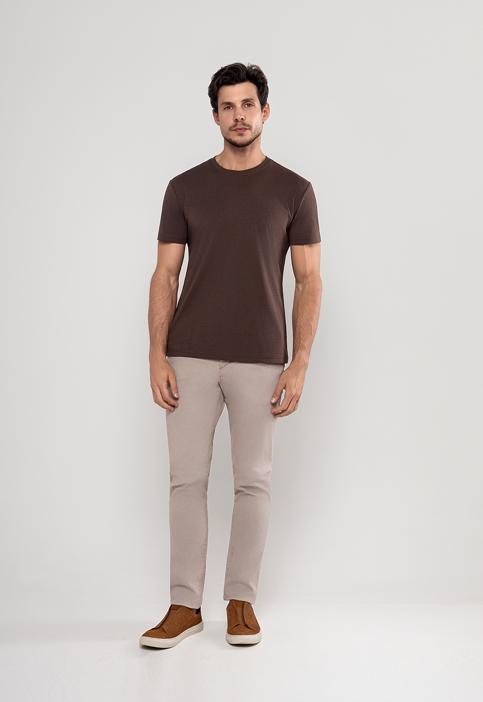 Camiseta Malha Sorona  Marrom