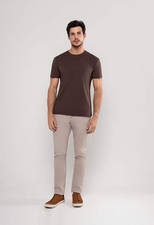 Camiseta Malha Sorona  Marrom