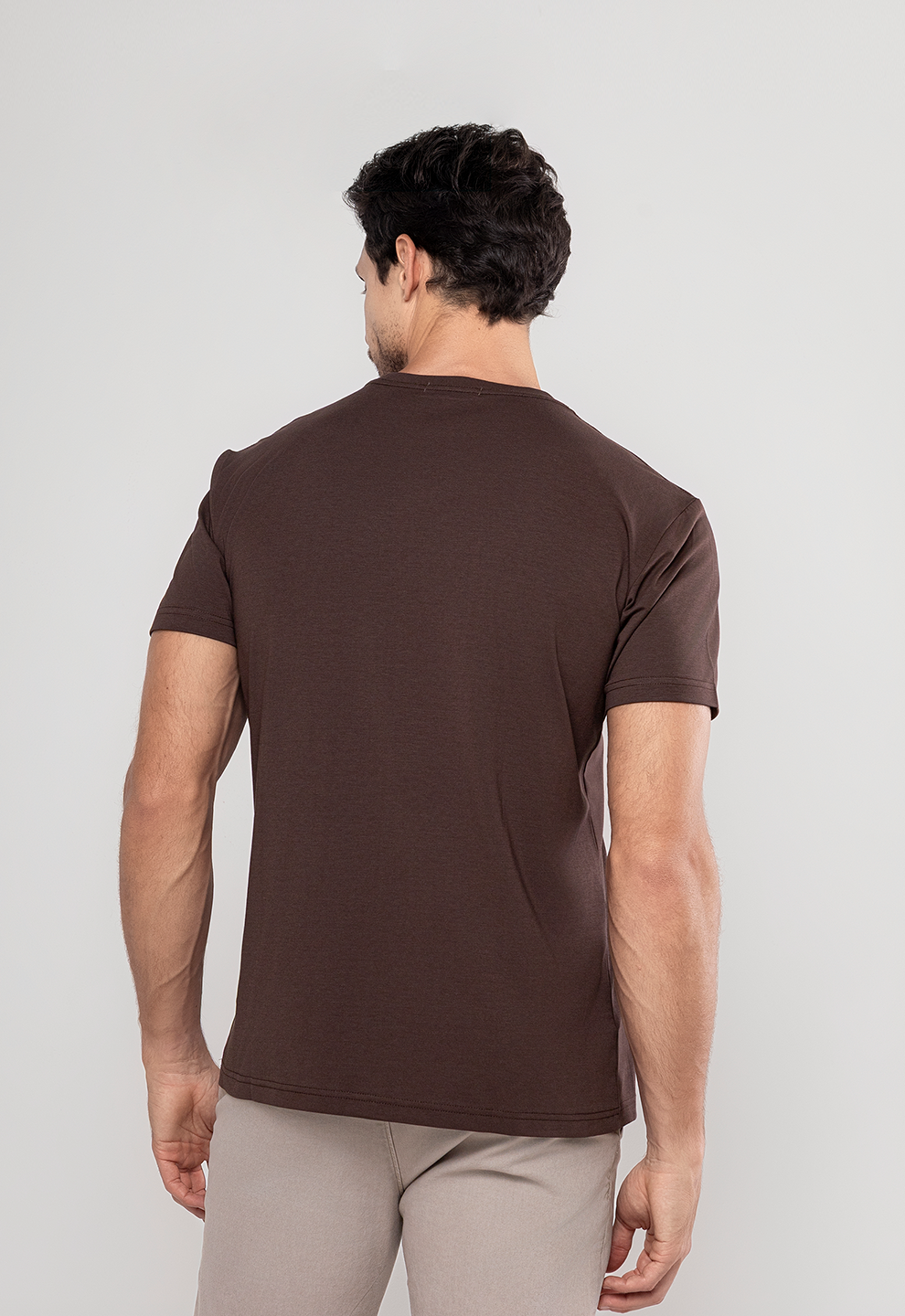 Camiseta Malha Sorona  Marrom