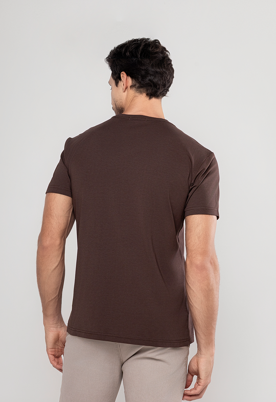 Camiseta Malha Sorona  Marrom