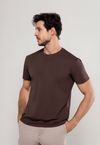 Camiseta Malha Sorona  Marrom