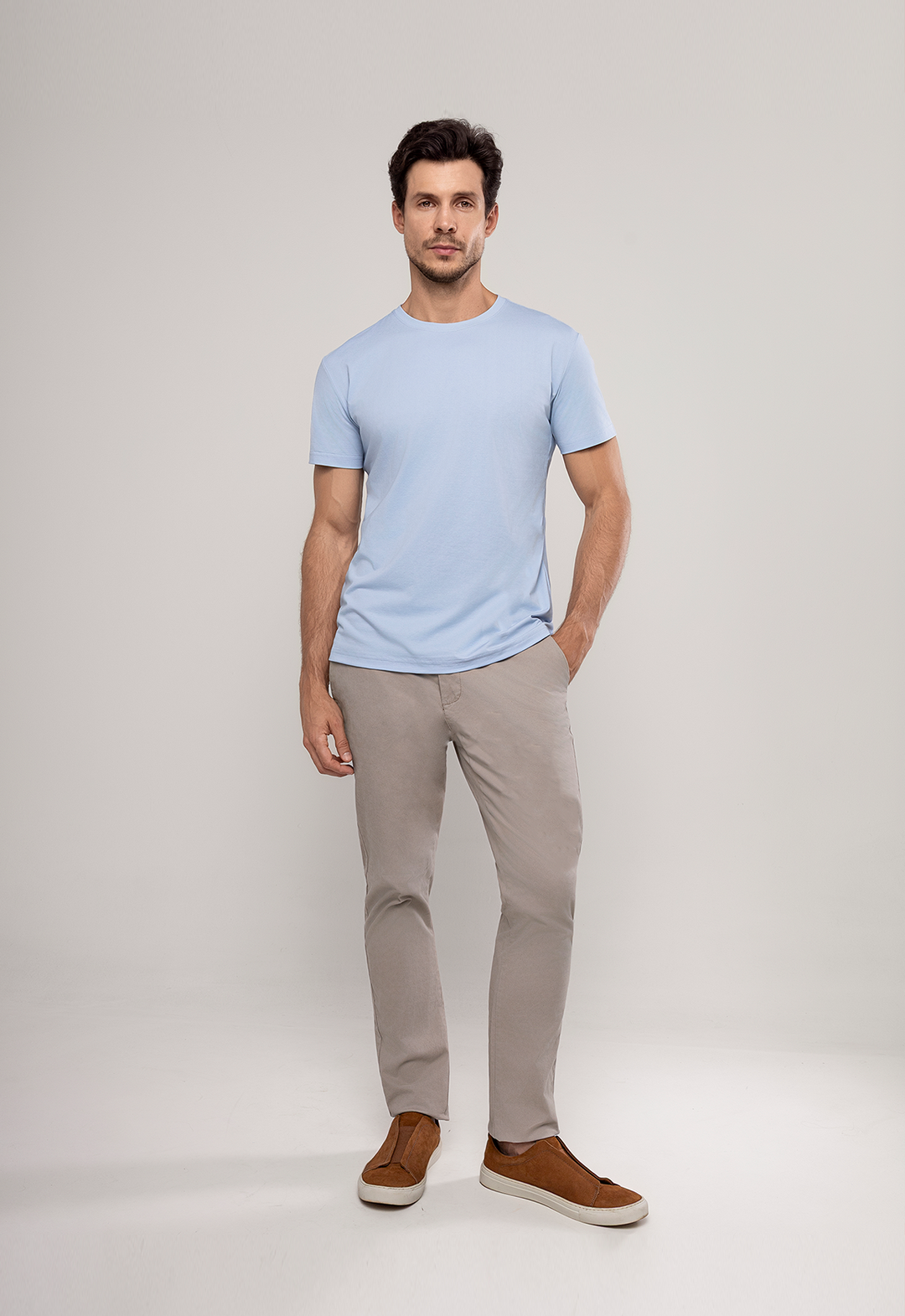 Camiseta Malha Sorona Azul Claro