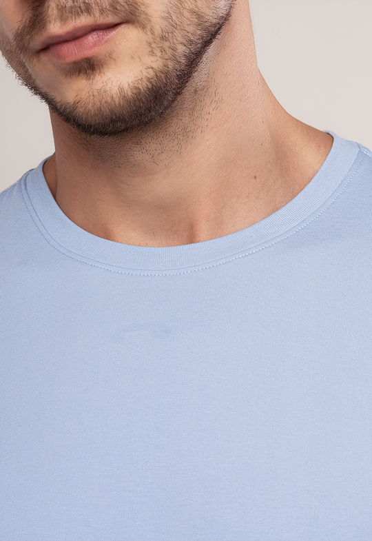 Camiseta Malha Sorona Azul Claro