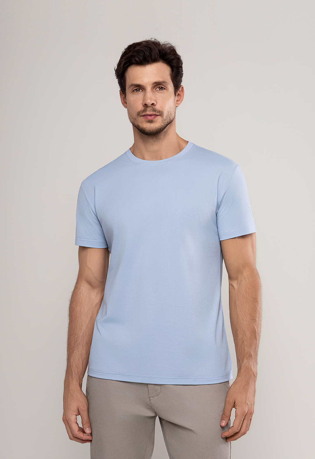 Camiseta Malha Sorona Azul Claro