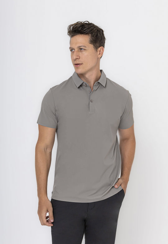 Polo Dry-Fit Motion Texturizada Cinza
