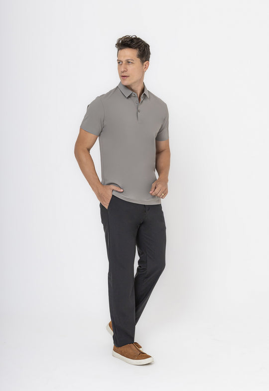 Polo Dry-Fit Motion Texturizada Cinza