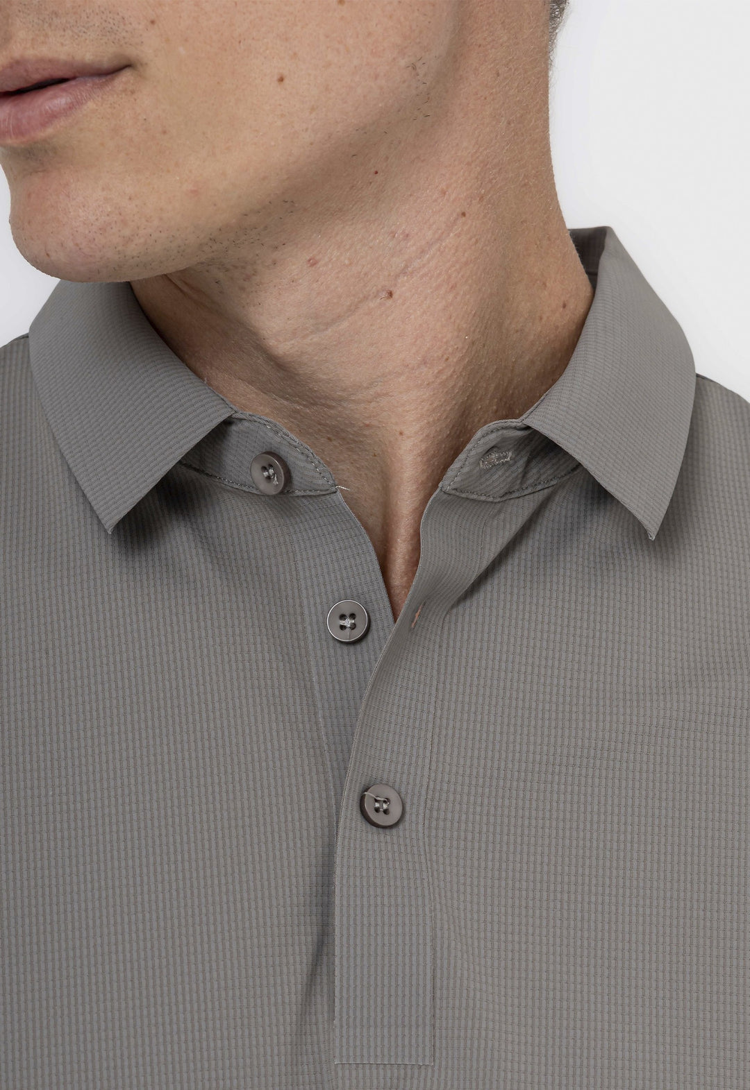 Polo Dry-Fit Motion Texturizada Cinza