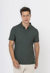 Polo Dry-Fit Motion Zip Verde Militar