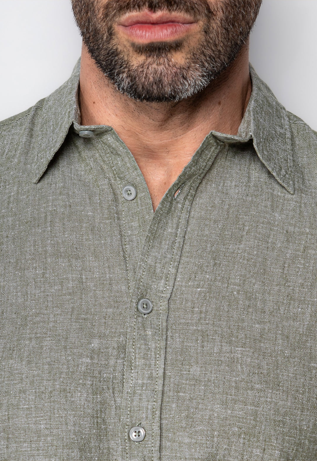 Camisa Linho com Algodão Capri MC Verde