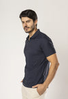 Polo Dry Fit Zíper C/ Gola Jackard Grafite