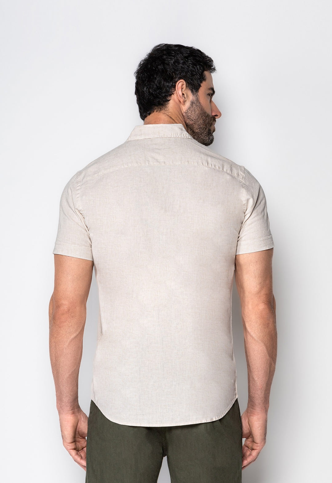 Camisa Linho com Algodão Capri MC Natural