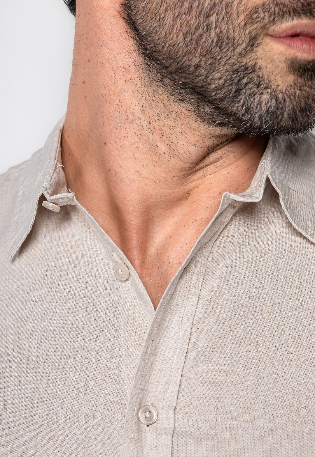 Camisa Linho com Algodão Capri MC Natural