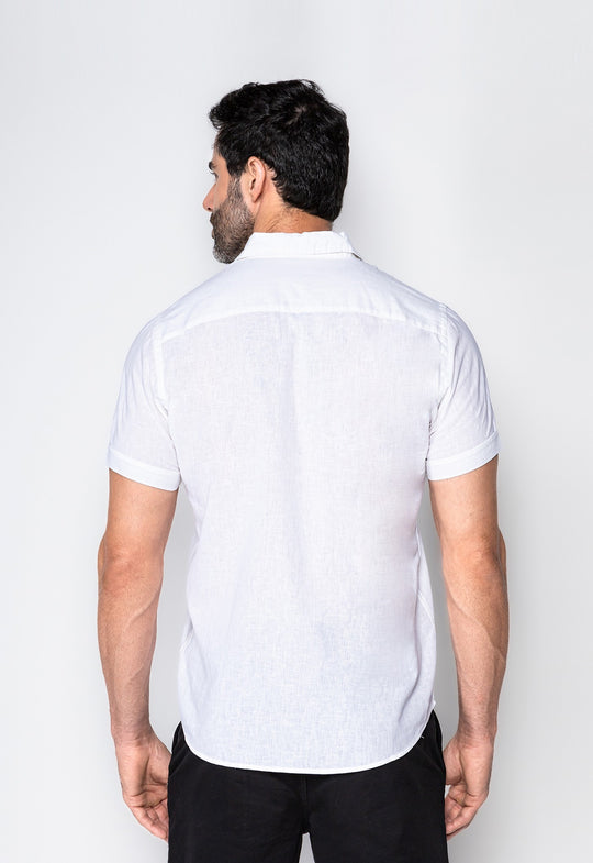 Camisa Linho com Algodão Capri MC Off White
