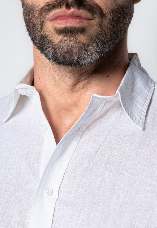 Camisa Linho com Algodão Capri MC Off White