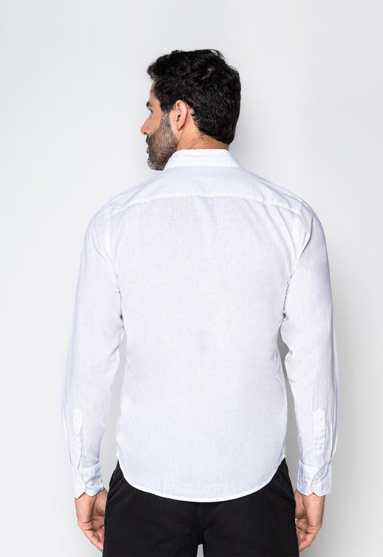 Camisa Linho com Algodão Capri  Off White