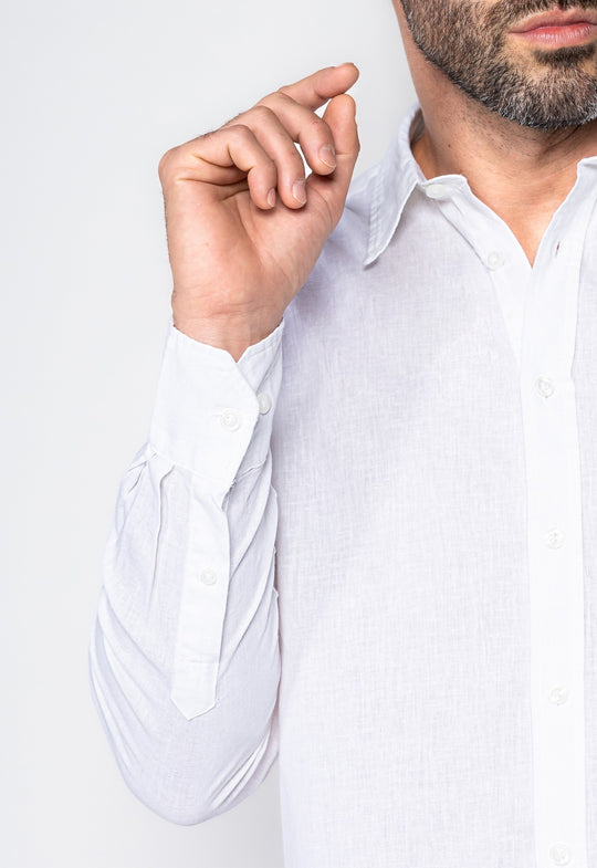 Camisa Linho com Algodão Capri  Off White