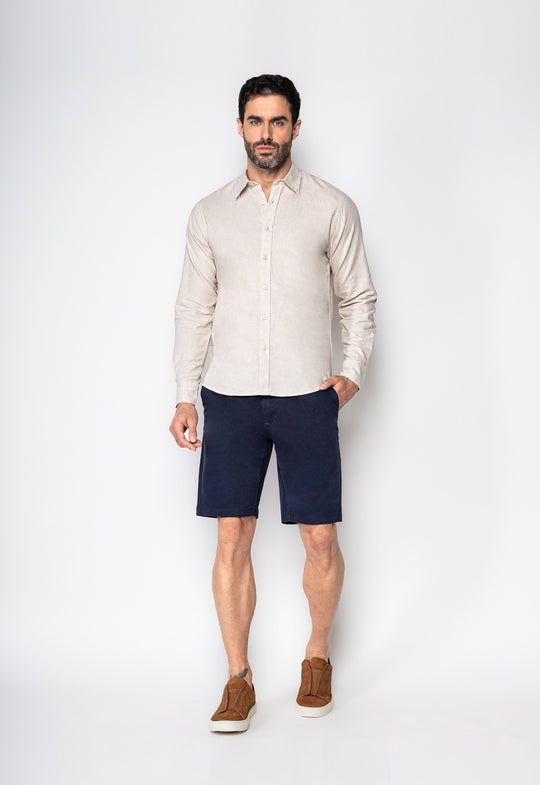 Camisa Linho com Algodão Capri Natural