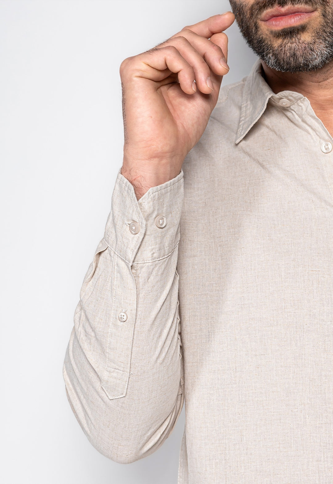 Camisa Linho com Algodão Capri Natural
