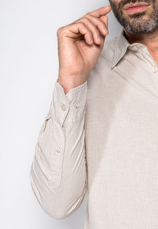 Camisa Linho com Algodão Capri Natural