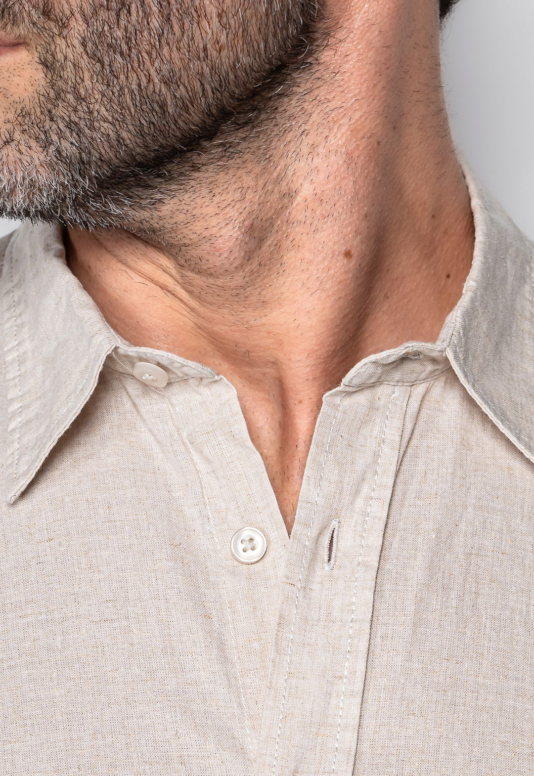 Camisa Linho com Algodão Capri Natural