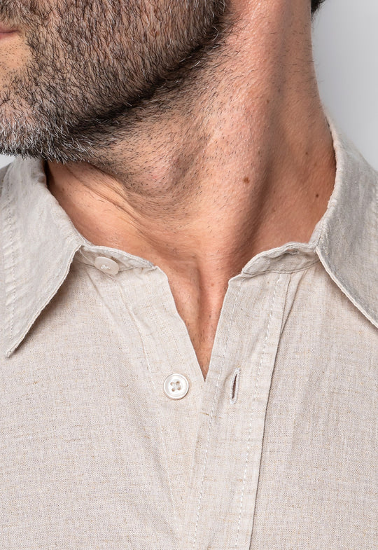 Camisa Linho com Algodão Capri Natural