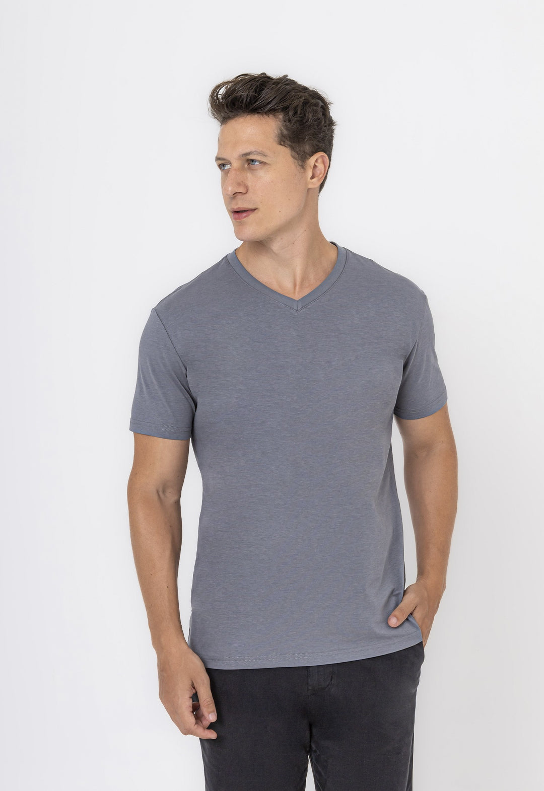 Camiseta Sorona Gola V Cinza