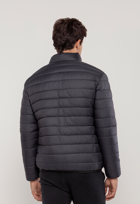 Jaqueta Puffer Dupla Face Preta/Cinza