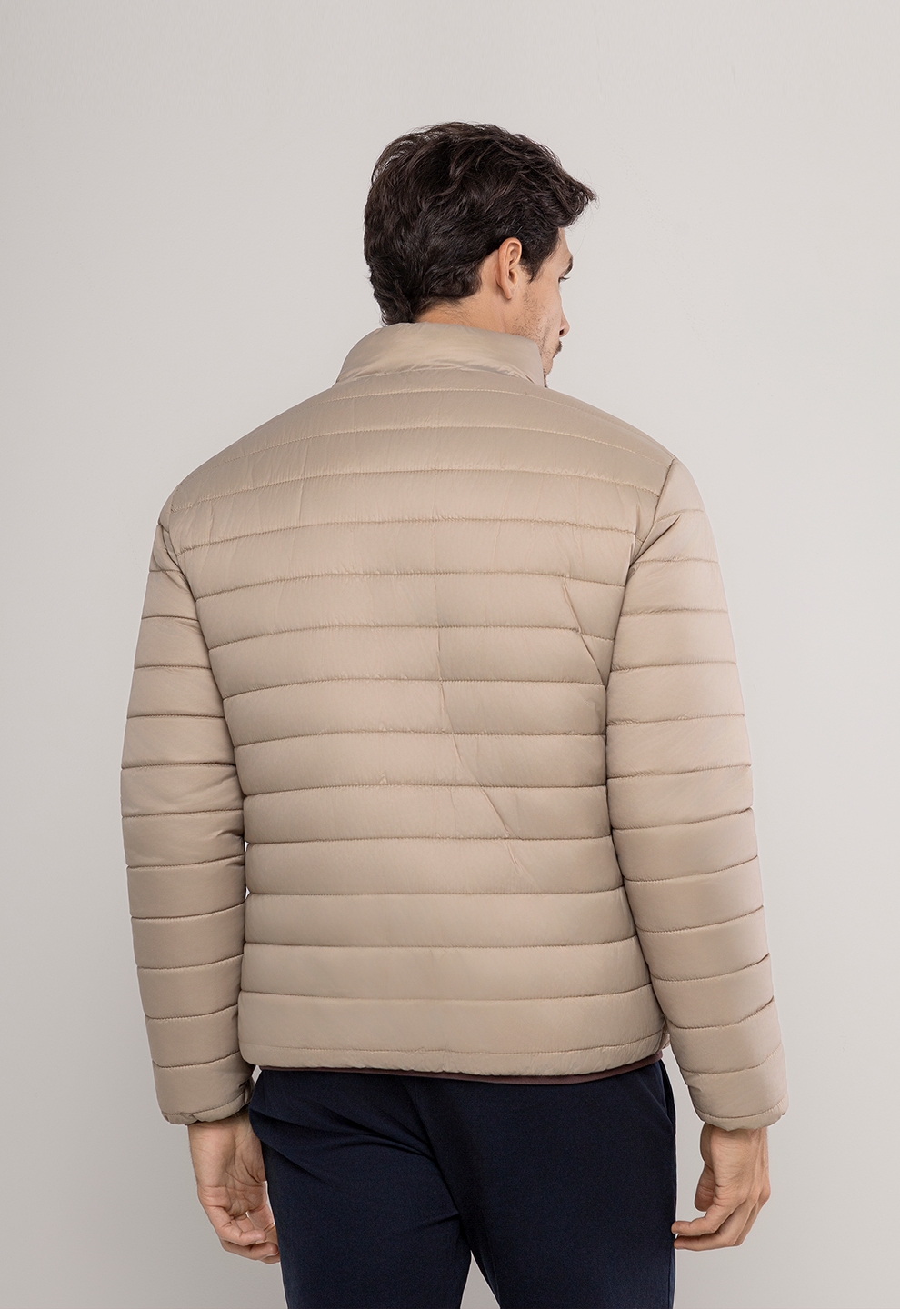 Jaqueta Puffer Dupla Face  Marrom/Bege
