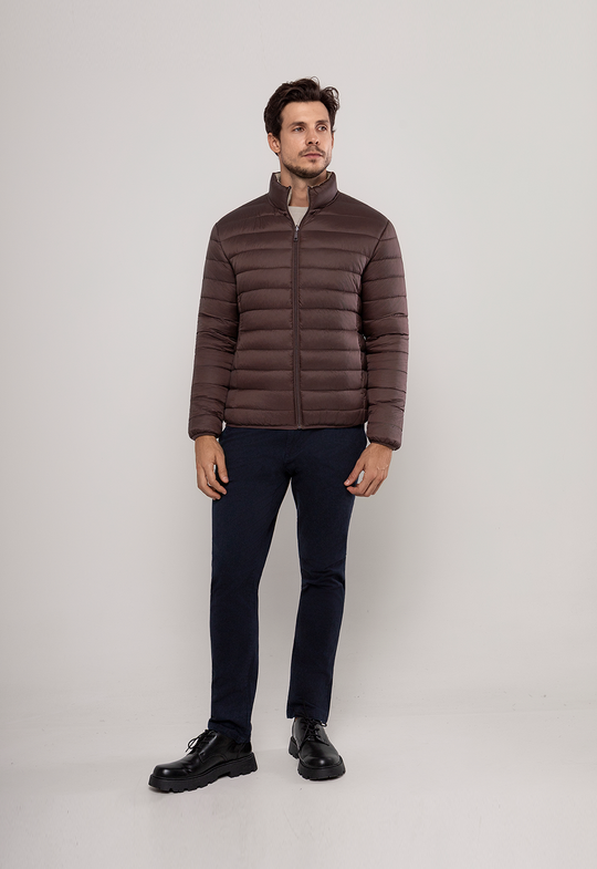 Jaqueta Puffer Dupla Face  Marrom/Bege