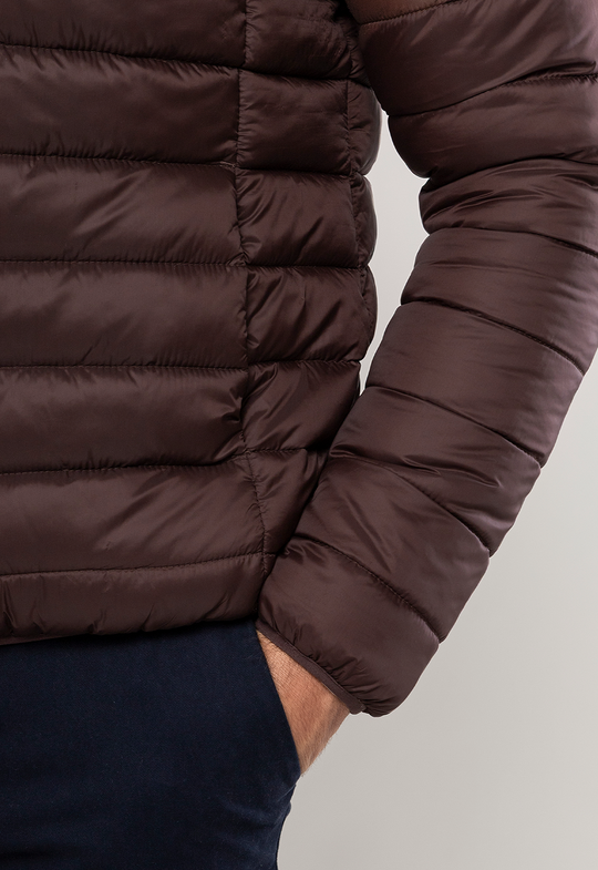 Jaqueta Puffer Dupla Face  Marrom/Bege