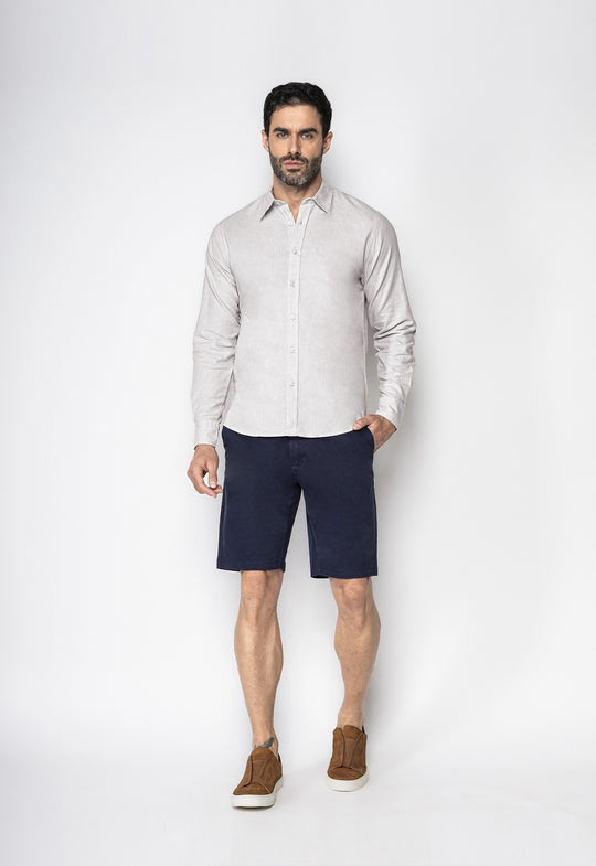 Camisa Linho com Algodão Capri  Cinza