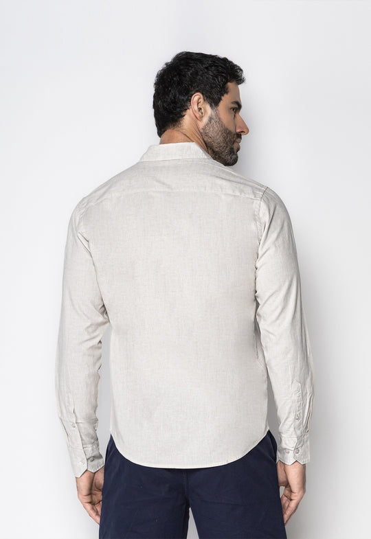 Camisa Linho com Algodão Capri  Cinza