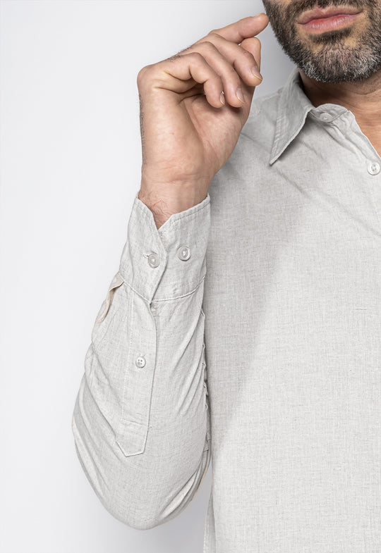 Camisa Linho com Algodão Capri  Cinza