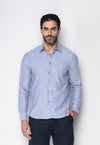 Camisa Linho com Algodão Capri Azul