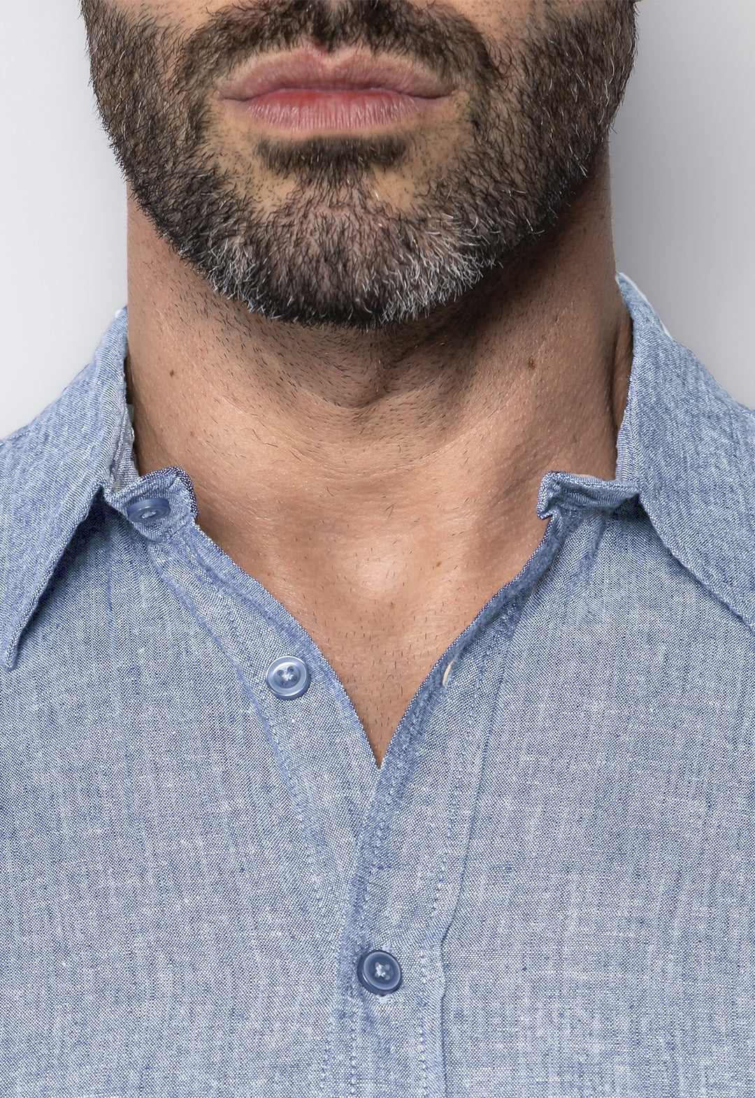Camisa Linho com Algodão Capri Azul