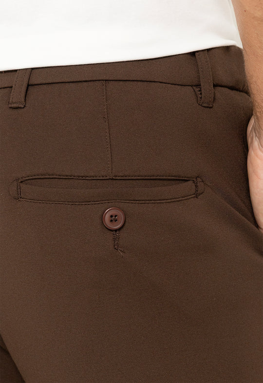 Calça Ponto Roma Ajuste Cos Marrom