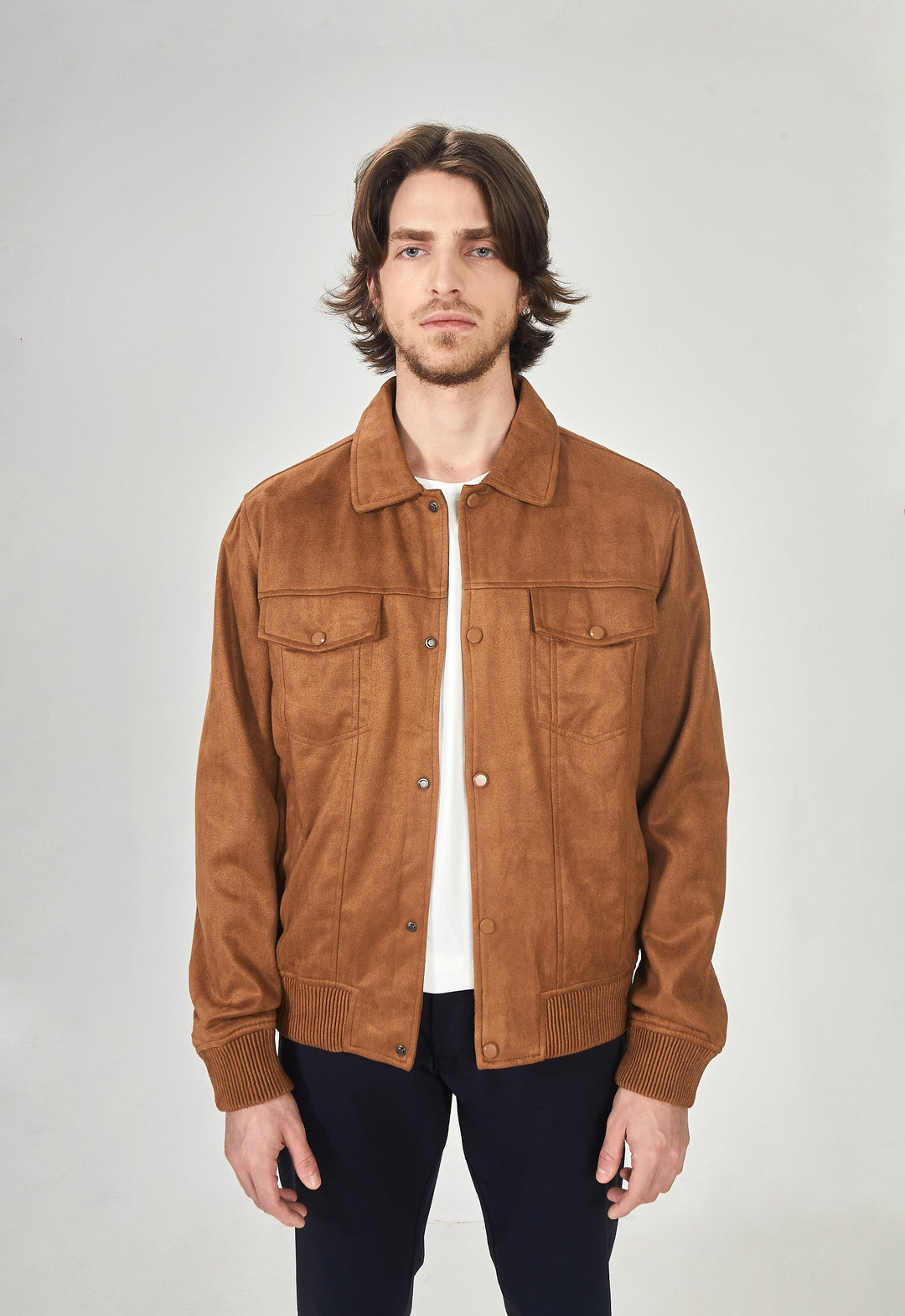 JAQUETA SUEDE FORRADA CARAMELO