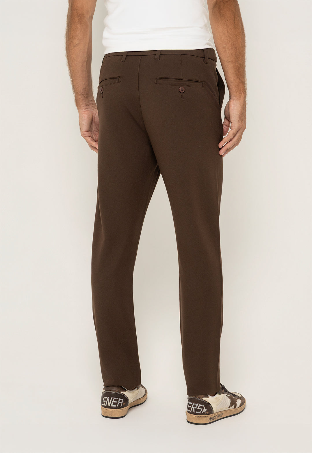 Calça Ponto Roma Ajuste Cos Marrom