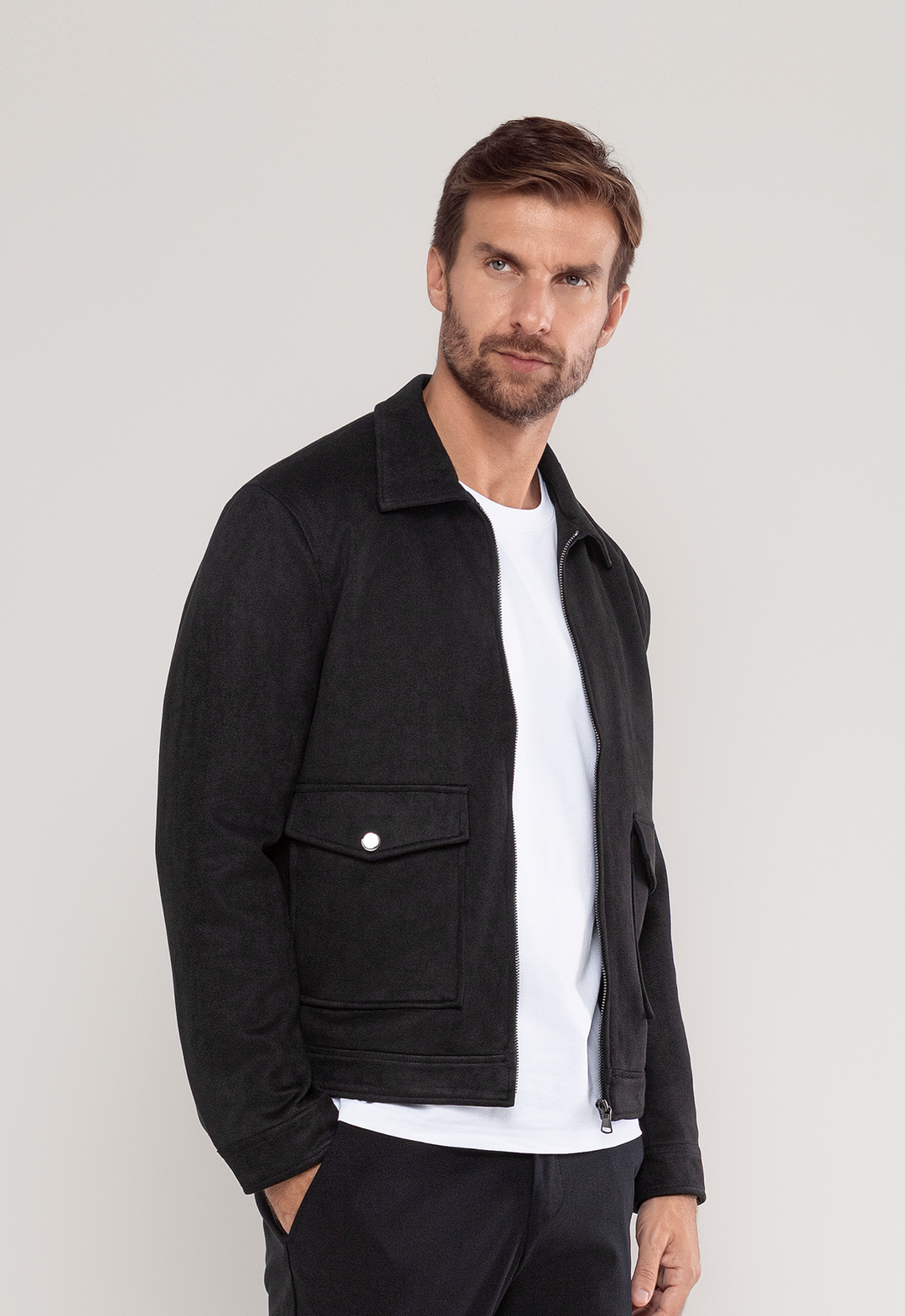 Jaqueta Suede London  Preta