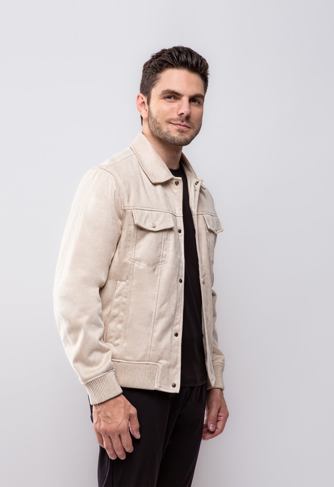 JAQUETA SUEDE FORRADA BEGE