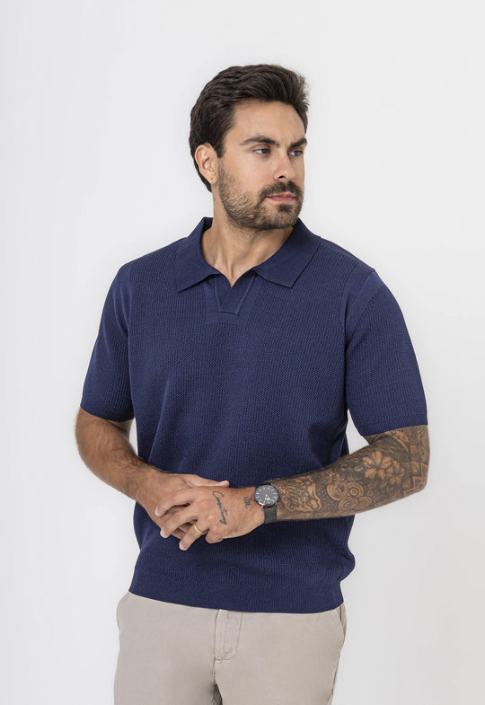 Polo Tricot Riviera Marinho
