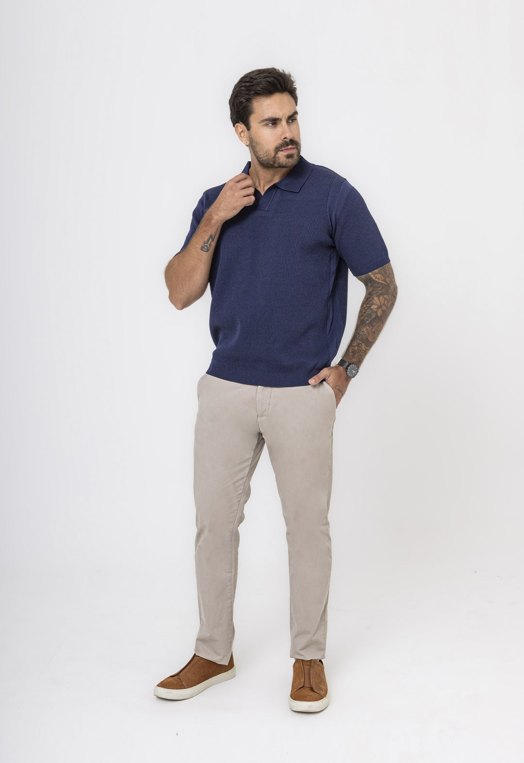Polo Tricot Riviera Marinho
