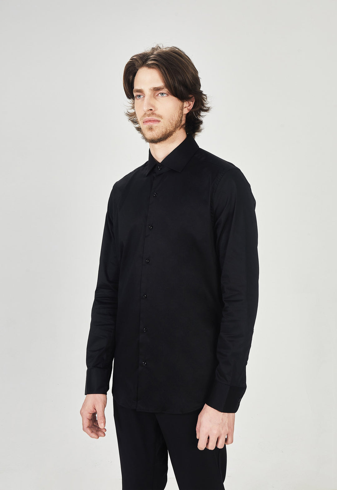 Camisa Social Tricoline Garments Preto