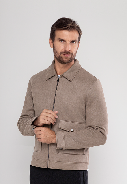 Jaqueta Suede London Caqui