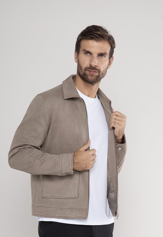 Jaqueta Suede London Caqui