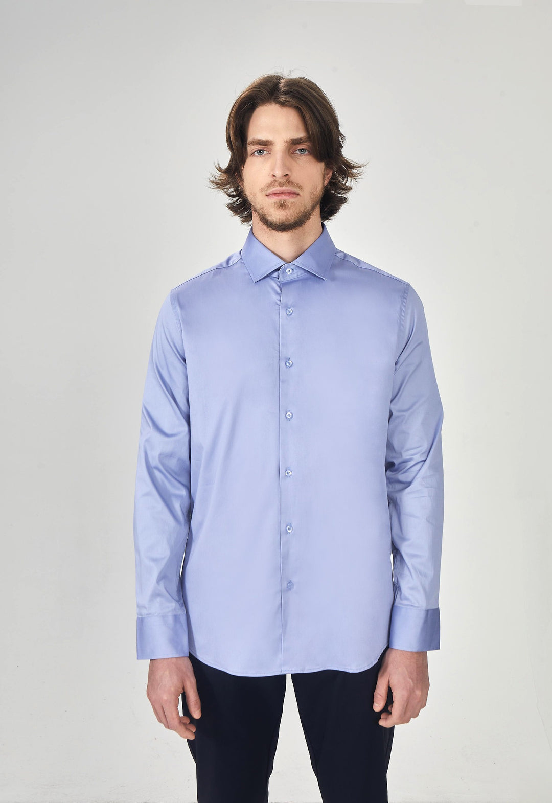 Camisa Social Tricoline Garments Azul