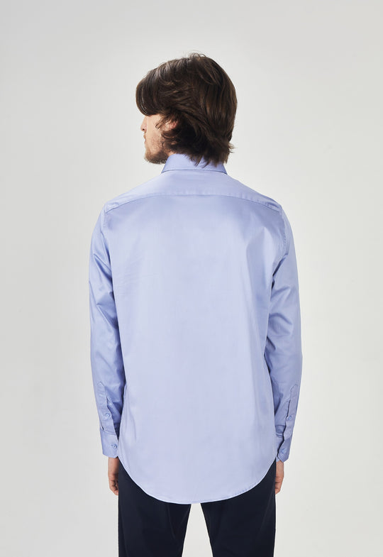 Camisa Social Tricoline Garments Azul