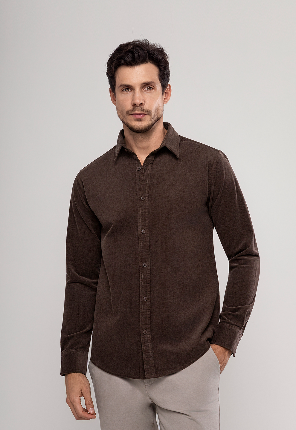 Camisa Cotelê Garmets Marrom