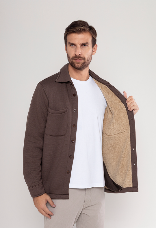 Camisa Premium Forrada Em Sherpa Marrom