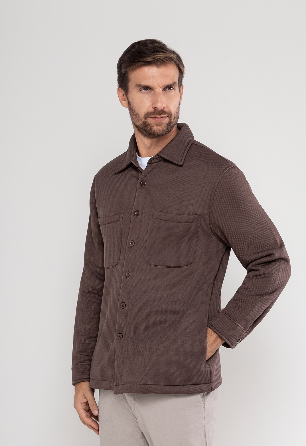 Camisa Premium Forrada Em Sherpa Marrom